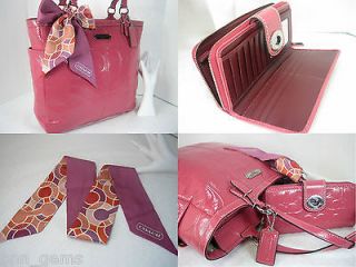COACH GALLERY EMBOSSED NS TOTE~WALLET~SCARF~ROSE/PINK~19818~47859 
