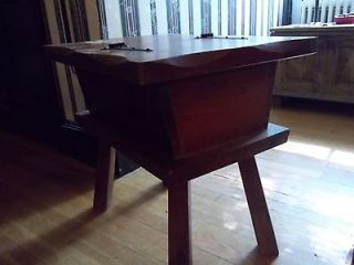 nice amish made dough box end table sewing time left