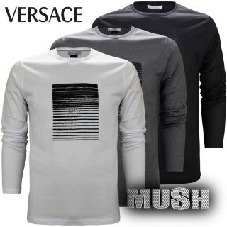 versace collection men s medusa logo long sleeve t shirt more options 