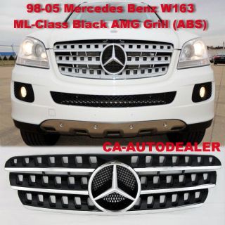 98 05 W163 ML Class Black AMG Front Bumper Grille Grill Mercedes Benz 