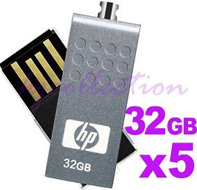 HP v115w 32GB 32G USB Flash Pen Drive Disk Swivel Pocket Memory Lot of 