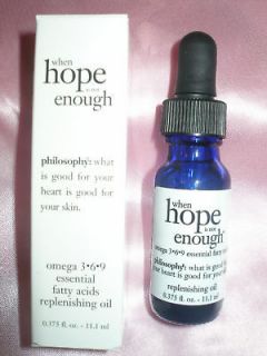 Philosophy When Hope is not enough omega 3 6 9 oil NIB 369