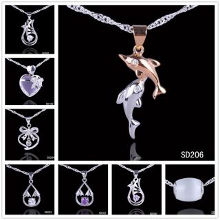 Pick 9 Types Crystal 925 Sterling Silver Jewelry Pendant For Girls 