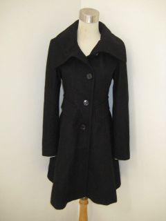   WOMEN COAT LONG WOOL FIT AND FLARE WOMEN COAT NWT $198 Black and Red