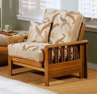 renaissance jr twin futon chair in medium oak finish time