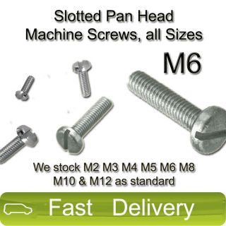 M6 A2 Stainless Steel Machine Screws Slotted PAN HEAD Screws