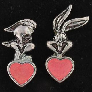 earrings lola bugs bunny loon4ey tunes silver pink 4435 one
