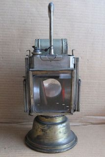 ANTIQUE FRENCH BRASS CARBIDE ACETYLENE RAILROAD LAMP / 1950‘s