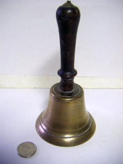 antique bell early brass school bell castiron ringer c time