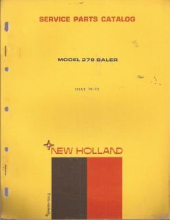 NEW HOLLAND MODEL 278 BALER SERVICE PARTS CATALOG issue 10   72