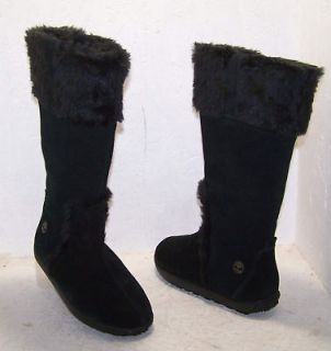 Timberland Mukluk Winter Boots Over Calf Suede Black Womens Size 6.5 