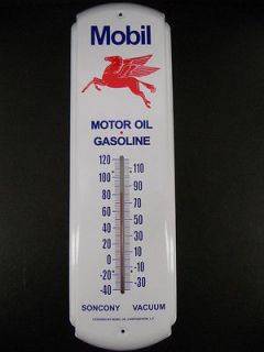 Mobil Motor Oil Gas Fuel Station Thermometer Garage Sign Flying 
