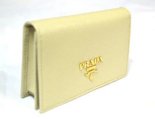 PRADA NEW Saffiano Metal Credit Card Holder Case Leather Wallet 1M1122 