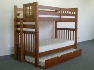 TALL BUNK BED Twin over Twin Mission in Expresso with Side Ladder 