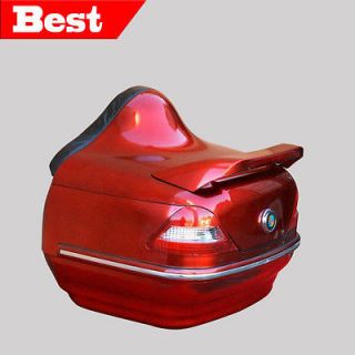 Red Motorcycle Hard Trunk Top Case Cruiser Scooter Gloss Black +Tail 