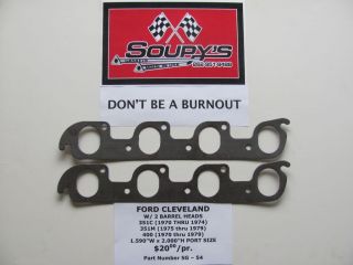 Ford Cleveland Exhaust Gaskets (w/2V heads)(351C 35​1M 400)(1.59 x 