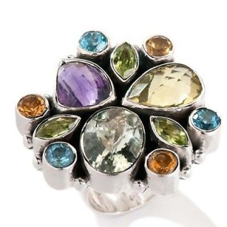  SOLD OUT CL by Design Multigemstone Sterling Silver Cluster Ring 7 