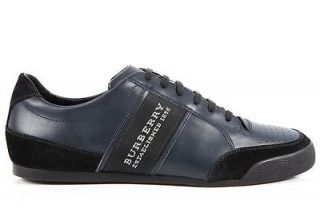 BURBERRY MENS SHOES LEATHER TRAINERS SNEAKERS 3564698 BLUEE