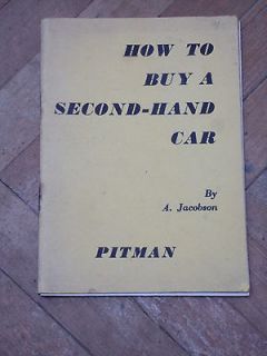 sbr pitmans how to buy a second hand car book