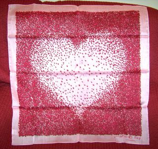 New $240 Viktor Rolf Square Cotton Pink White Heart Scarf Authentic 