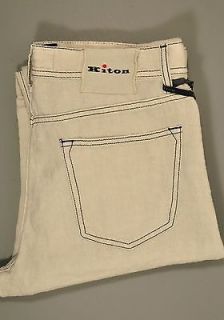 new $ 855 kiton napoli linen jeans nwt 34 50 05107