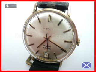 Immaculate Gents 9ct Gold Everite 21 Jewel Automatic Wristwatch~Wor 