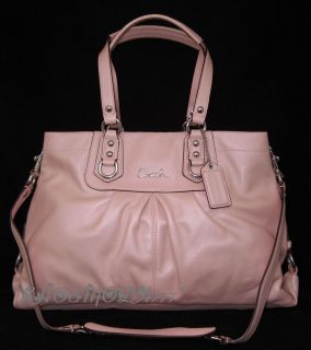 398 COACH ASHLEY Leather Large Carryall Satchel Tote Purse Bag Pink 