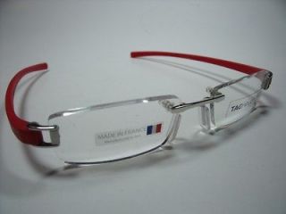 TAG HEUER EYEGLASSES 7104 SILVER & RED 003 size 55*18*135 NEW 