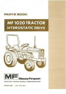 massey ferguson tractor 1020 hydro parts manual 