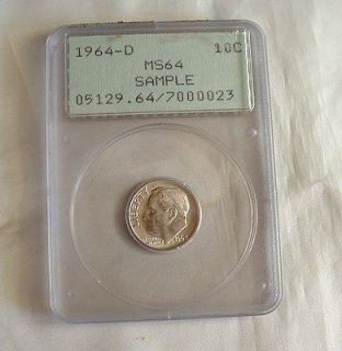 RATTLER SAMPLE DIME SILVER 1964D MS64 SILVER DIME * AMERICAN SILVER