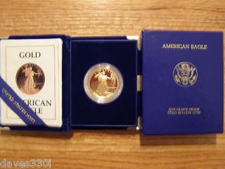 1987 w $ 50 1oz gold american eagle proof w