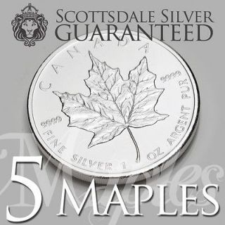 oz Silver Canadian Maple Leaf Coin 2013   One Troy oz .9999 
