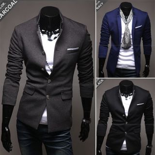 Stand Collar Blazer Men’s Business Formal Suit Casual Slim Coat 