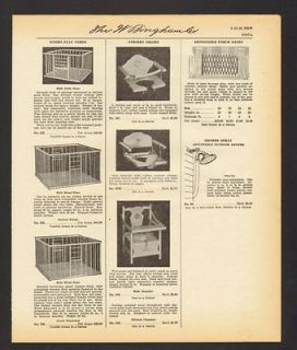 1939 Print Ad Babies Play Yards Nursery Chairs Porch Gates Outdoor 