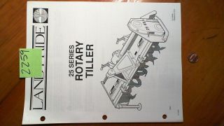 Land Pride 25 Series Rotary Tiller Owners Operators Manual w 