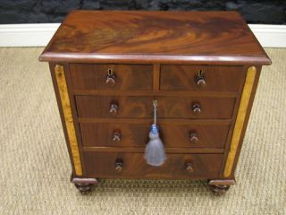 flame mahogany miniature chest of drawers 
