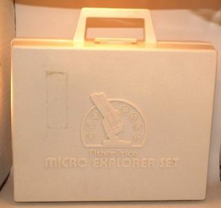 Vintage Fisher Price 3005 Micro Explorer Set Microscope Works Slides