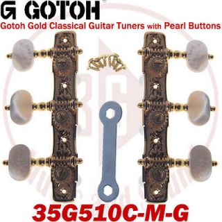 Gotoh 35G510CMG 35G510 Gold Classical Guitar Tuners, Pearl Buttons