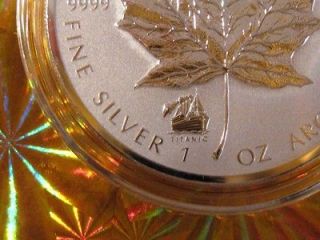 2012 Silver $5 Maple Leaf TITANIC Privy .9999 1 oz PURE SILVER 25,000 
