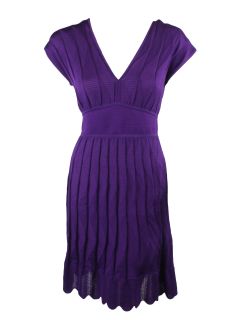 Missoni Womens Solid Wave Knit Pattern V Neck Dress $545 New