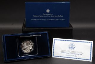 This is a 2001 Buffalo Commemorative Proof Silver Dollar complete with 