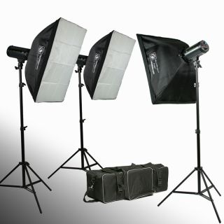 900W Strobe Studio Flash Light Kit Lighting Photography