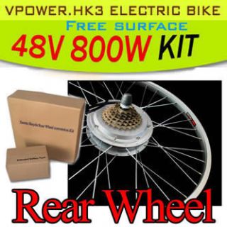 48V 800W 26 Rear Wheel Electric Bicycle Motor Kit E Bike Cycling 
