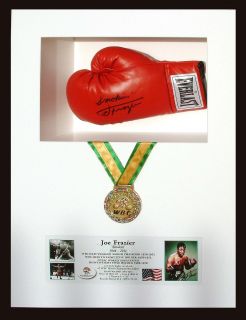 Joe Frazier Special Edition Framed Signed Glove with WBC Medal