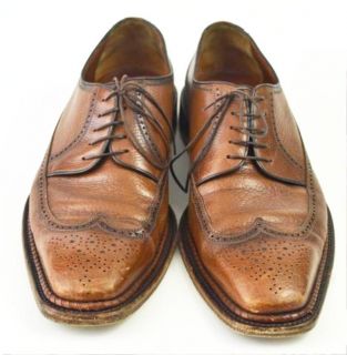Testoni Brown Leather Wing Tip Lace Up Dress Shoes 9