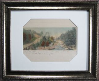 WALLACE NUTTING A Little River with Mt Washington Framed Hand Colored 