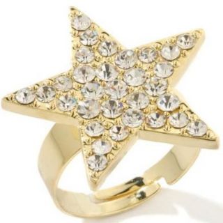 Paula Abdul Reach for The Stars Gold Crystal Pave Ring