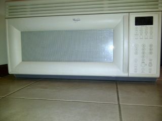 WHIRLPOOL 1 7 CU FT OVER THE RANGE MICROWAVE BISQUE EXCELLENT 
