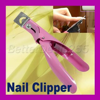 Acrylic UV Gel False Nails Art Tips Manicure Edge Cutter Clipper Pink 