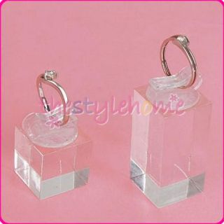 acrylic ring clip display stand jewelry riser holder vary size